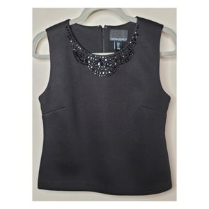 Cynthia Rowley Black Jeweled Tank